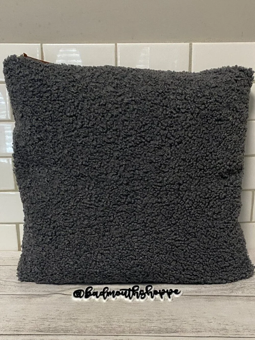 *Target Dark Grey Boulce Square Teddy Throw Pillow 19